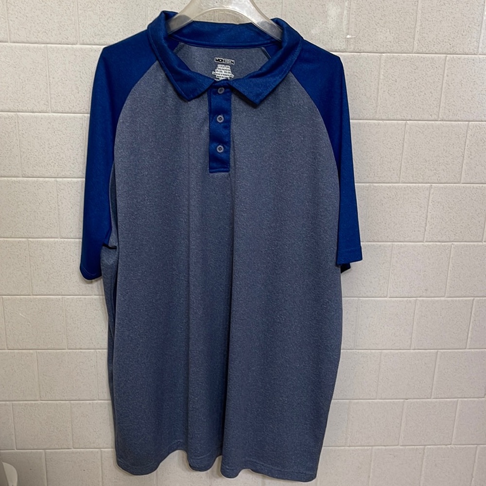 Mens MOHEEN Cool Dri Size 2XL - Collar Shirt 3 button- Blue